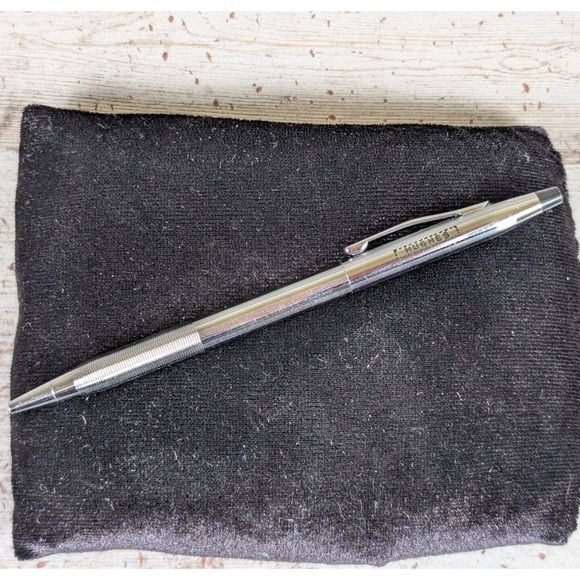 Cross Century Chrome Metal Pen w Knurled Grip Mono Personalized "Hughes" - USA - Picture 1 of 7